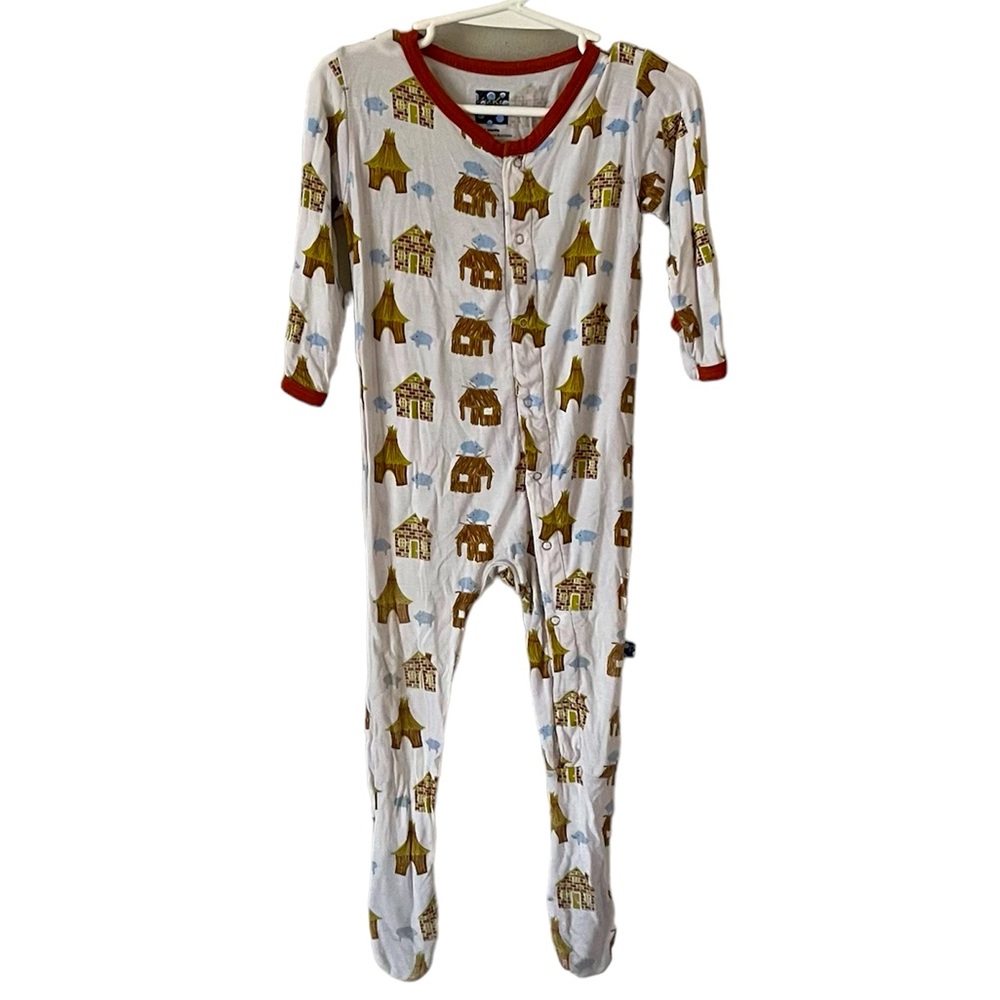 Kickee Pants Footed Storybook Three Little Pigs Bamboo Pajamas Size 18-24 Months